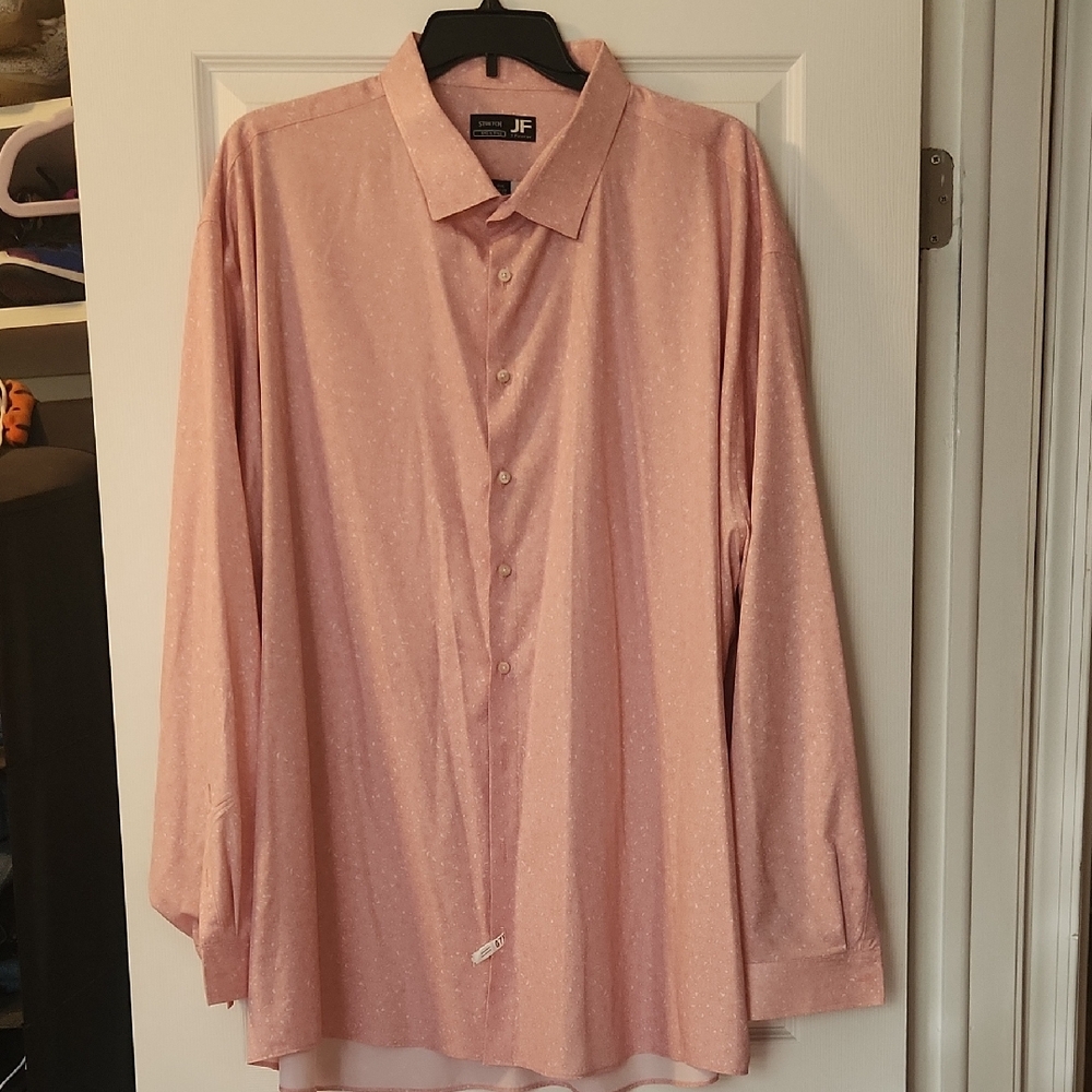 EUC-4x 20-21,38-39 JF J.Ferrar Light Pink Men's Casual Button Down Shirt